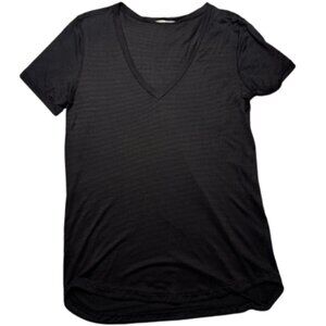 Lululemon What The Sport Mesh Black V-Neck Women's Tee Size 8